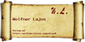 Wolfner Lajos névjegykártya
